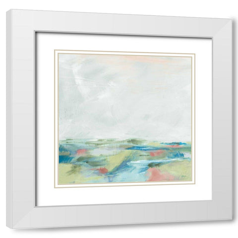 Blue Horizon Sq I White Modern Wood Framed Art Print with Double Matting by Schlabach, Sue