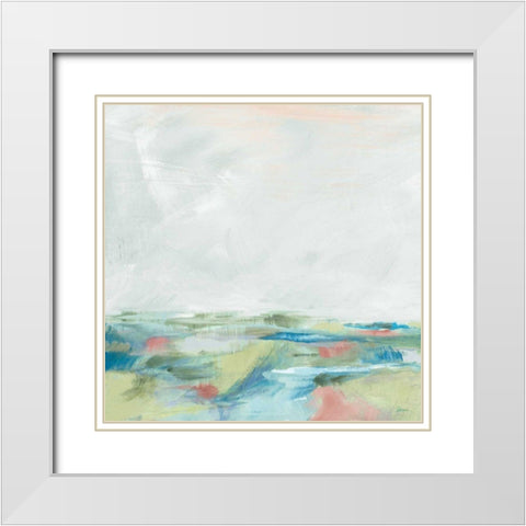 Blue Horizon Sq I White Modern Wood Framed Art Print with Double Matting by Schlabach, Sue