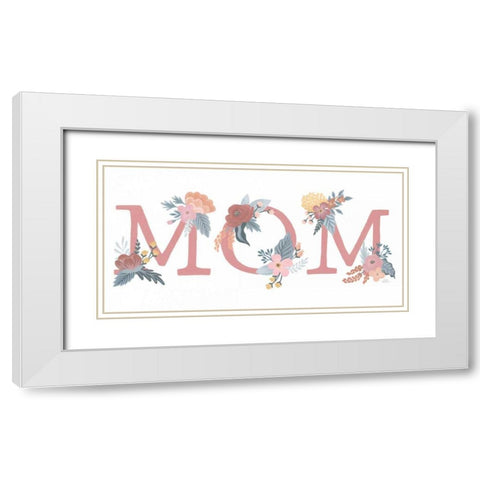 Love Letters Mom White Modern Wood Framed Art Print with Double Matting by Marshall, Laura