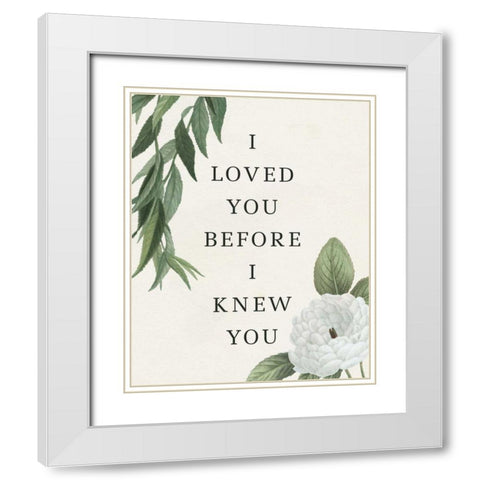 Victorian Garden Sentiment I White Modern Wood Framed Art Print with Double Matting by Wild Apple Portfolio