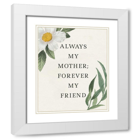 Victorian Garden Sentiment II White Modern Wood Framed Art Print with Double Matting by Wild Apple Portfolio