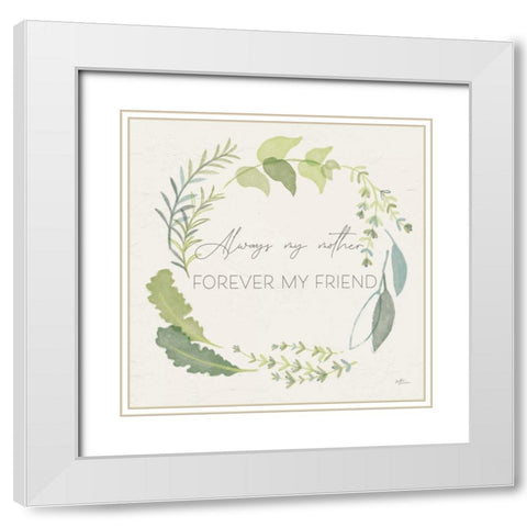 Fine Herbs Sentiment II White Modern Wood Framed Art Print with Double Matting by Penner, Janelle