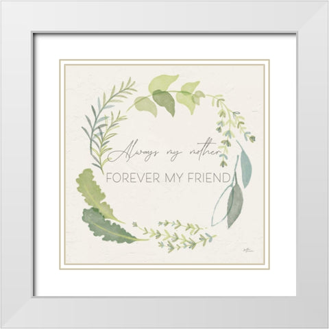 Fine Herbs Sentiment II White Modern Wood Framed Art Print with Double Matting by Penner, Janelle