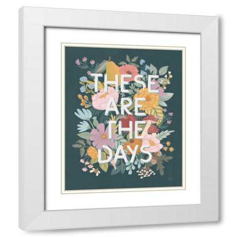 September Sweetness V White Modern Wood Framed Art Print with Double Matting by Marshall, Laura