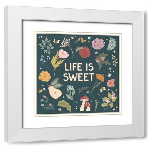September Sweetness II Dark White Modern Wood Framed Art Print with Double Matting by Marshall, Laura