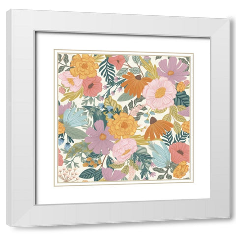 September Sweetness Pattern VIIA White Modern Wood Framed Art Print with Double Matting by Marshall, Laura