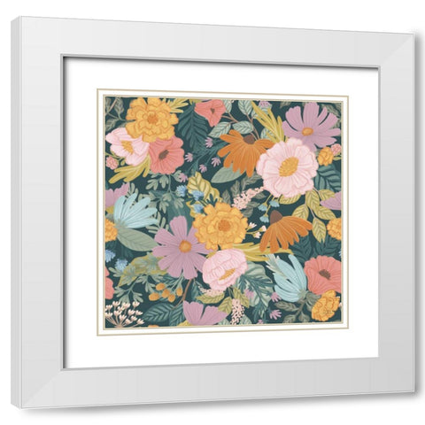 September Sweetness Pattern VIIB White Modern Wood Framed Art Print with Double Matting by Marshall, Laura