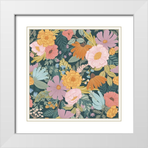 September Sweetness Pattern VIIB White Modern Wood Framed Art Print with Double Matting by Marshall, Laura