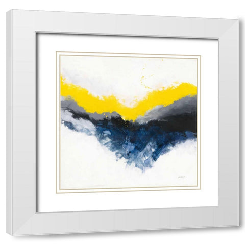 Cascade White Modern Wood Framed Art Print with Double Matting by Schick, Mike