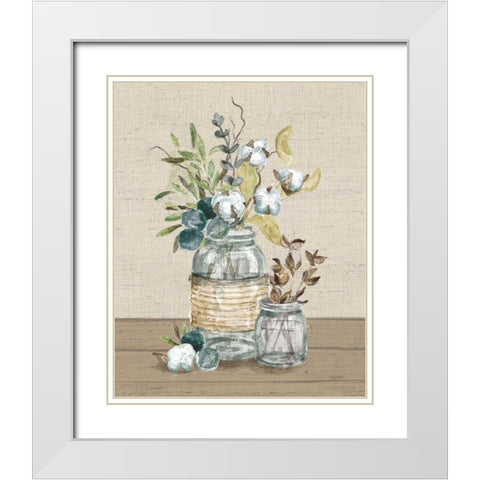 Cotton Bouquet III No Pattern White Modern Wood Framed Art Print with Double Matting by Urban, Mary