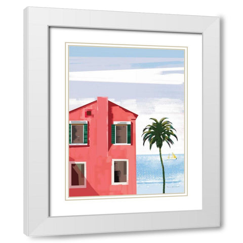Las Palmas II White Modern Wood Framed Art Print with Double Matting by Escalante, Omar