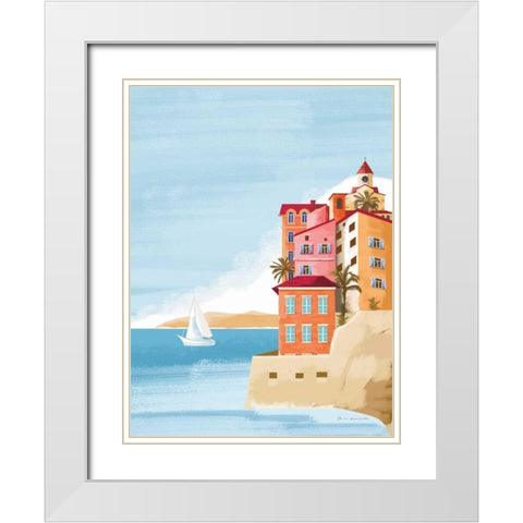 Las Palmas III White Modern Wood Framed Art Print with Double Matting by Escalante, Omar