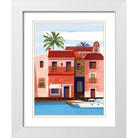 Las Palmas IV White Modern Wood Framed Art Print with Double Matting by Escalante, Omar