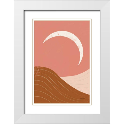 Desert Sunrise II White Modern Wood Framed Art Print with Double Matting by Paschke, Chris