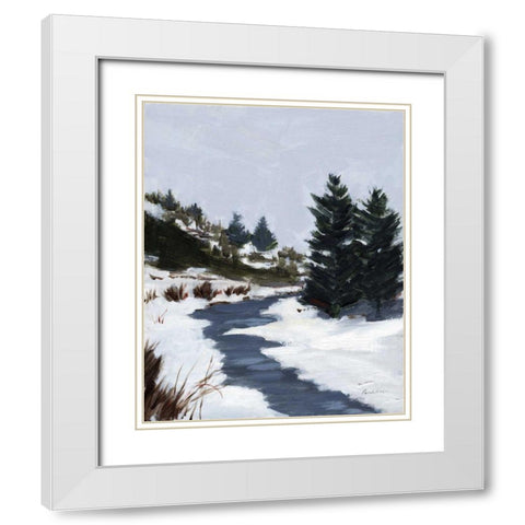 Winter Trails White Modern Wood Framed Art Print with Double Matting by Munger, Pamela