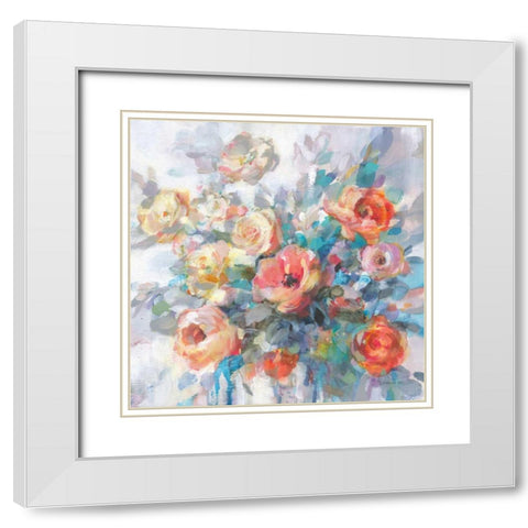 Ode to Spring White Modern Wood Framed Art Print with Double Matting by Nai, Danhui