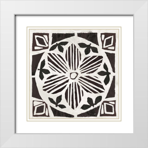 Woodcut Christmas IX White Modern Wood Framed Art Print with Double Matting by Brissonnet, Daphne