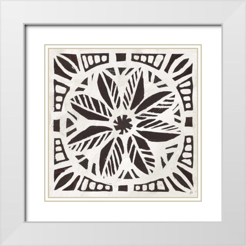 Woodcut Christmas XI White Modern Wood Framed Art Print with Double Matting by Brissonnet, Daphne