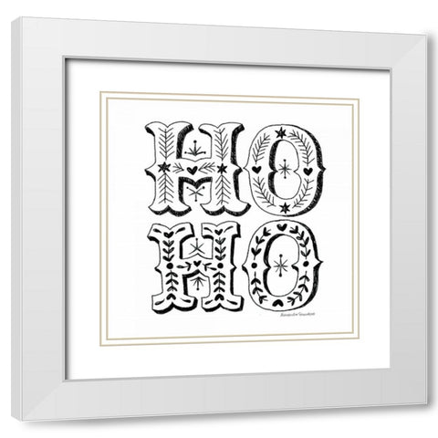 Ho Ho White Modern Wood Framed Art Print with Double Matting by Snowdon, Alexandra