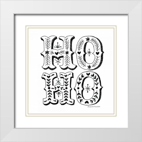 Ho Ho White Modern Wood Framed Art Print with Double Matting by Snowdon, Alexandra