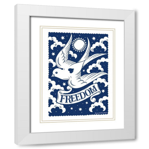 Freedom Bird White Modern Wood Framed Art Print with Double Matting by Snowdon, Alexandra