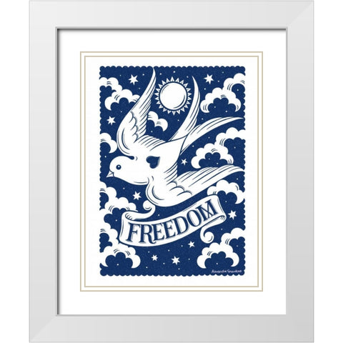 Freedom Bird White Modern Wood Framed Art Print with Double Matting by Snowdon, Alexandra