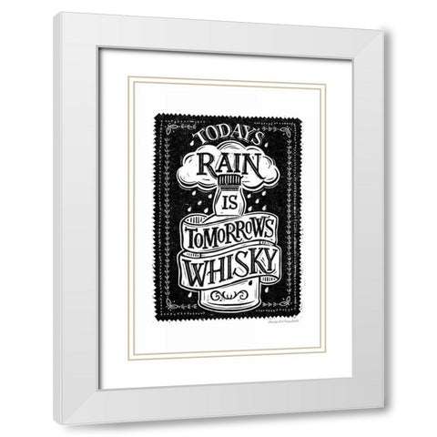 Whisky Rain White Modern Wood Framed Art Print with Double Matting by Snowdon, Alexandra