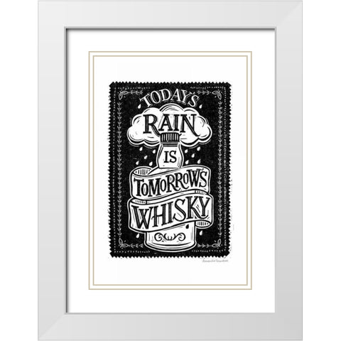 Whisky Rain White Modern Wood Framed Art Print with Double Matting by Snowdon, Alexandra