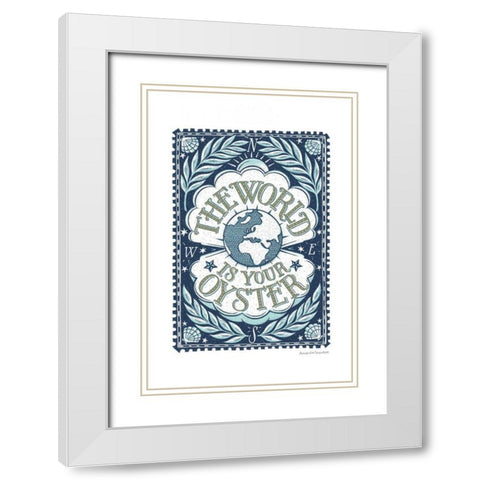 World is Your Oyster White Modern Wood Framed Art Print with Double Matting by Snowdon, Alexandra