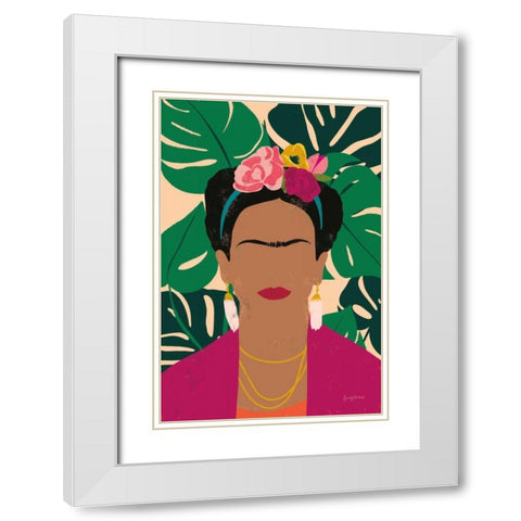 Frida Kahlo I Palms White Modern Wood Framed Art Print with Double Matting by Thorns, Becky