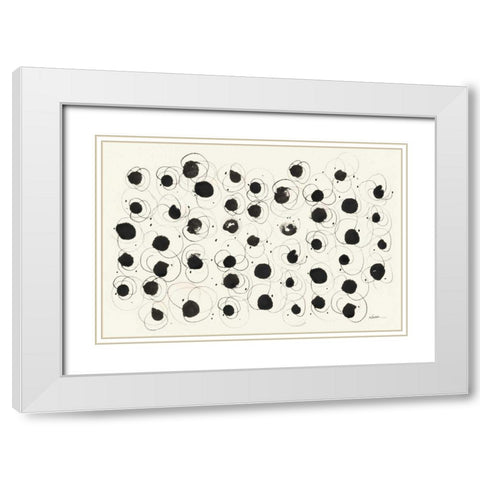Round Seven Deluxe White Modern Wood Framed Art Print with Double Matting by Novak, Shirley
