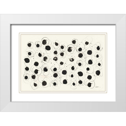 Round Seven Deluxe White Modern Wood Framed Art Print with Double Matting by Novak, Shirley