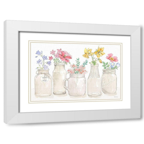 Peaceful Petals I White Modern Wood Framed Art Print with Double Matting by Grove, Beth