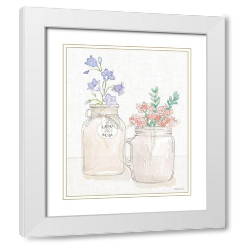 Peaceful Petals II White Modern Wood Framed Art Print with Double Matting by Grove, Beth