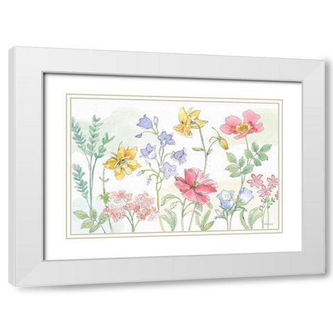Peaceful Petals VI White Modern Wood Framed Art Print with Double Matting by Grove, Beth