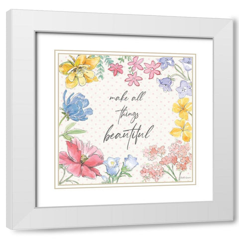 Peaceful Petals IX White Modern Wood Framed Art Print with Double Matting by Grove, Beth