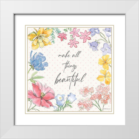 Peaceful Petals IX White Modern Wood Framed Art Print with Double Matting by Grove, Beth