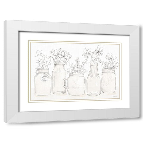 Peaceful Petals I Neutral White Modern Wood Framed Art Print with Double Matting by Grove, Beth