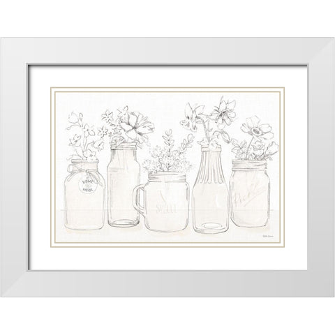 Peaceful Petals I Neutral White Modern Wood Framed Art Print with Double Matting by Grove, Beth
