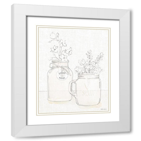 Peaceful Petals II Neutral White Modern Wood Framed Art Print with Double Matting by Grove, Beth