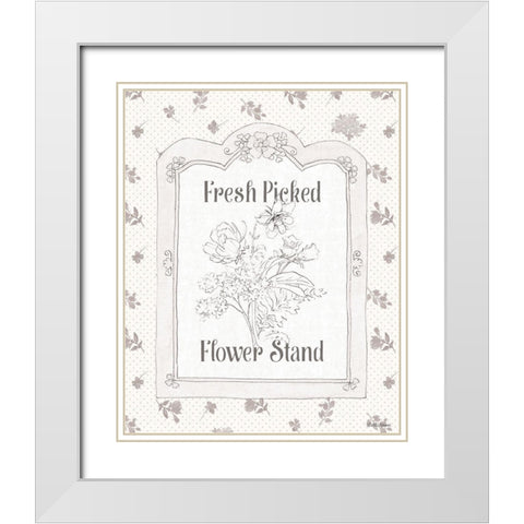 Peaceful Petals IV Neutral White Modern Wood Framed Art Print with Double Matting by Grove, Beth