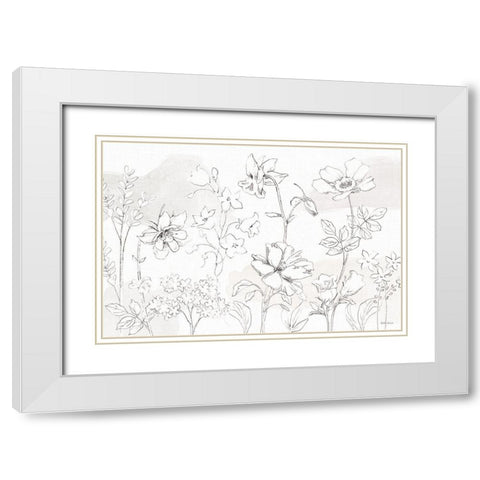 Peaceful Petals VI Neutral White Modern Wood Framed Art Print with Double Matting by Grove, Beth