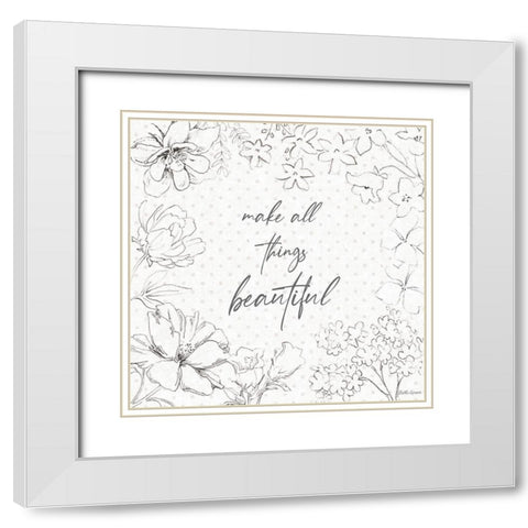 Peaceful Petals IX Neutral White Modern Wood Framed Art Print with Double Matting by Grove, Beth