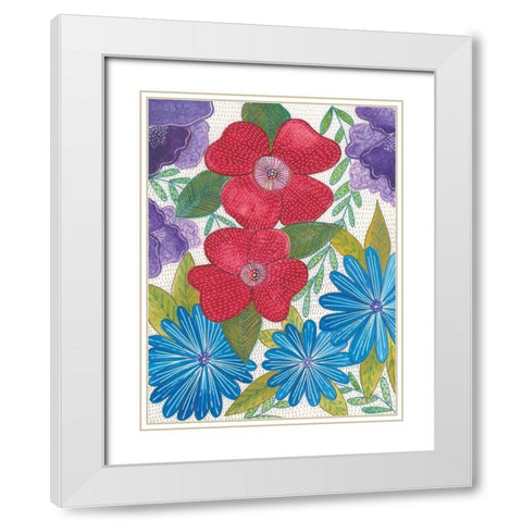 Joyful I White Modern Wood Framed Art Print with Double Matting by Prahl, Courtney
