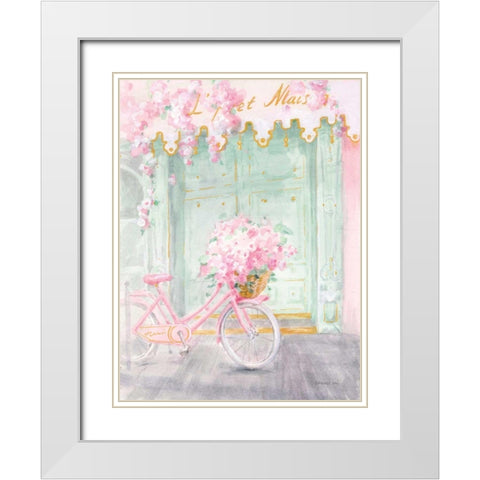 Pastel Paris I White Modern Wood Framed Art Print with Double Matting by Nai, Danhui