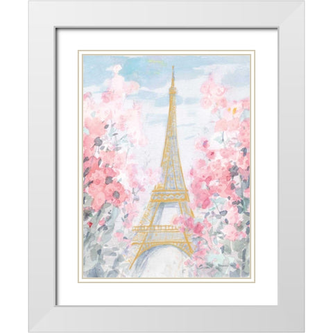 Pastel Paris III White Modern Wood Framed Art Print with Double Matting by Nai, Danhui