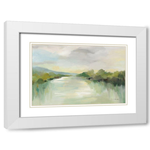April River White Modern Wood Framed Art Print with Double Matting by Vassileva, Silvia