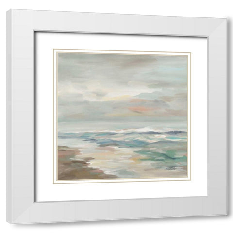 Pastel Tide White Modern Wood Framed Art Print with Double Matting by Vassileva, Silvia