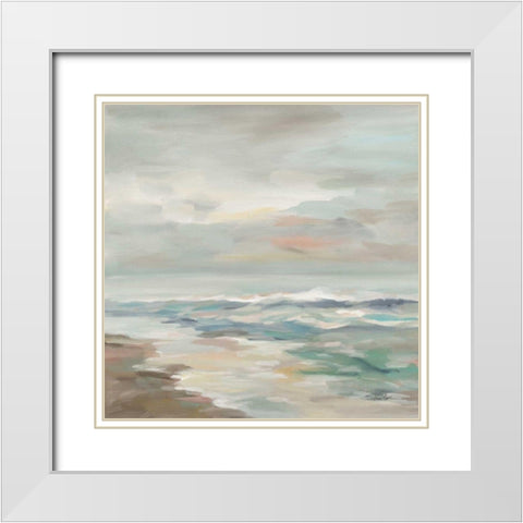 Pastel Tide White Modern Wood Framed Art Print with Double Matting by Vassileva, Silvia