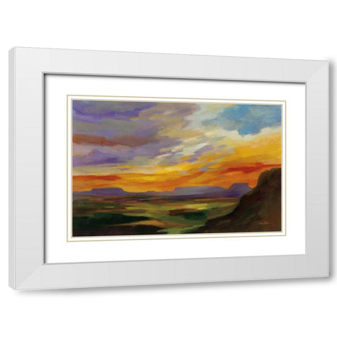 Sonoran Desert Sunset White Modern Wood Framed Art Print with Double Matting by Vassileva, Silvia